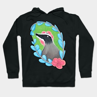 Floral Badger (BLKB) Hoodie